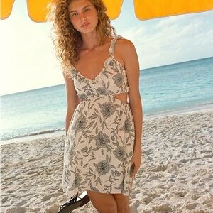 Abercrombie & Fitch Ruffle Cut Out Mini Dress